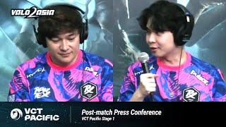 Paper Rex (PRX vs. DRX) VCT Pacific Stage 1 Playoffs Post-match Press Conference