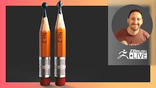 Create a No. 2 Pencil in 3D #withme! with a Star Wars Twist! - Michael Pavlovich - ZBrush 2021