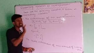 Concept of elementary operation for class 12th # part 1