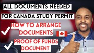 List of DOCUMENTS needed for CANADA STUDY PERMIT Application | Canada Proof of Funds Documents