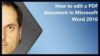 How to edit a PDF document in Microsoft Word 2016