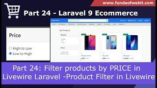 Laravel 9 Ecom - Part 24: Filter products by PRICE in Livewire Laravel | Product Filter in Livewire