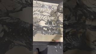 Pouring molten metal onto wood! #moltenmetal #satisfying #metalspill