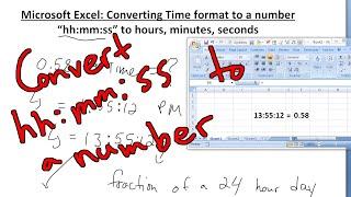 Convert Time to numbers, seconds, hours and minutes in Microsoft Excel 2007