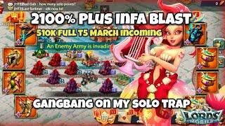 Lords Mobile - 2100% Infa Blast Incoming | My F2P Solo Trap surviving Gangbang and more ..