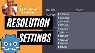 How to Set Up Resolution Options in the Godot Game Engine 3.4