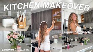 aesthetic kitchen makeover  decorate & organize my new kitchen *pinterest inspired*