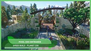 Building the zoo entrance  | Pixel Zoo | Planet Zoo | Let's build | Speed Build #1