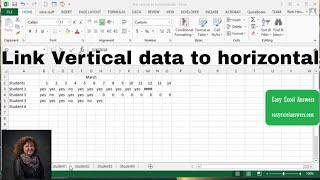 Link vertical data to horizontal in Excel