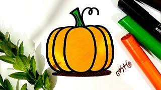 How to draw a pumpkin - super easy step by step tutorial