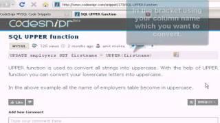 MySQL Tutorial: uppercase function