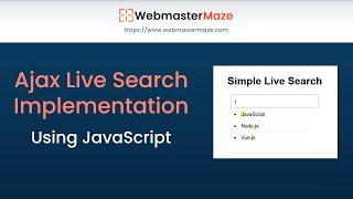 Ajax Live Search Implementation using JavaScript