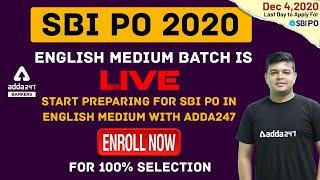 SBI PO 2020 | ENGLISH MEDIUM  BATCH IS LIVE START PREPARING FOR SBI PO IN ENGLISH MEDIUM WITHADDA247