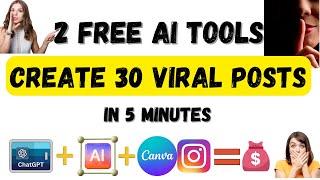 Easy Bulk Content Creation Using Canva And ChatGPT - Create 30 Social Media Posts In 5 Min