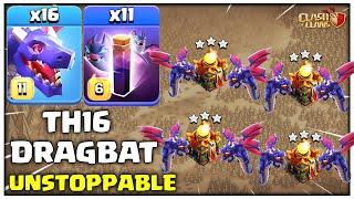 16 Dragon + 11 Bat Spell = UNSTOPPABLE!!! TH16 Attack Strategy (Clash of Clans)