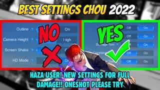 CHOU BEST SETTINGS 2022 FOR FULL DAMAGE!! ONESHOT AND CHOU BEST GAMEPLAY - MLBB