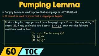 Pumping Lemma (For Regular Languages)