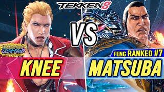 T8  Knee (Steve) vs Matsuba (#7 Ranked Feng)  Tekken 8 High Level Gameplay