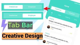 Flutter Creative Design TabBar || TabBar without Appbar || Flutter With Fsd