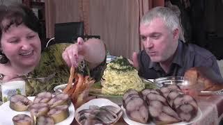 MUKBANG RUSSIA|MASHED POTATOES|SMOKED SCOMBER|ПЮРЕШКА|КОПЧЕНЫЕ:СКУМБРИЯ,МАКРЕЛЬ,БРЮШКИ СЕМГИ| 먹방|