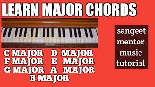 Learn Chords on Harmonium..C,F,G,D,E,A,B MAJOR CHORDS..