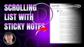 Divi Theme Scrolling List With Sticky Info Note 