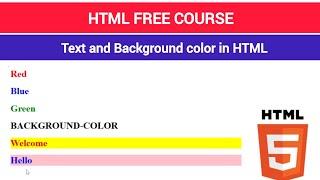 Text and Background color tag in html // Text and Background color change tutorial step by step html