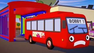Bobby The Bus and The Paint Machine | Gecko's Garage | Rainbow Paint Bus Videos For Kids