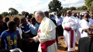 Bishop Richard pates,Bishop Martin Mtumbuka arriving at zambwe outstation.