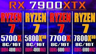 RYZEN 7 5700X vs RYZEN 7 5800X3D vs RYZEN 7 7700X vs RYZEN 7 7800X3D || PC GAMES TEST ||