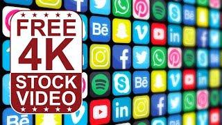 Free Stock Videos – social media logo icons compilation 3D animation