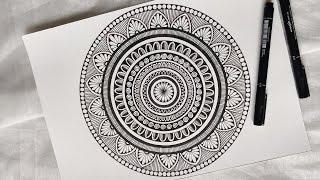 How To Draw Easy Mandala For Beginners || HOW TO Make the SIMPLE MANDALA || MANDALA ART for beginner