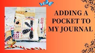 Best slow stitch projects ~ How to add a pocket to a journal #embroidery #art #craft