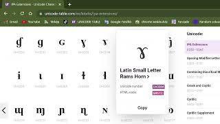 unicode table