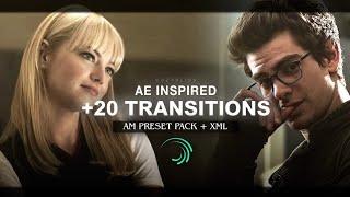 +20 Transitions Pack (+ XML , Preset & QR code) | Alight Motion | Alight Link