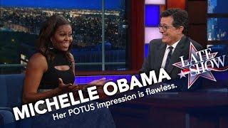 First Lady Michelle Obama Does Her Best Barack Impression