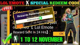 FREE FIRE REDEEM CODE TODAY 12 NOVEMBER REDEEM CODE FREE FIRE | FF REDEEM CODE TODAY 12 NOVEMBER