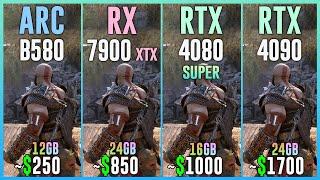 ARC B580 vs RX 7900 XTX vs RTX 4080 SUPER vs RTX 4090 - Test in 25 Games