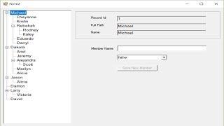 Learn C# and Service-based Database Windows Forms Treeview tutorial 1