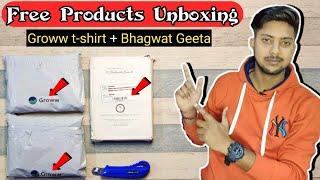 Groww Free T shirt + Free Sample Products Unboxing || Groww free goodies