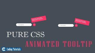 Animated Pure CSS Tooltip | How to create Tooltip in HTML with CSS | Coding Tutorials