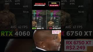 RX 6750 XT VS RTX 4060 TI #pcmemes #nvidea #amd