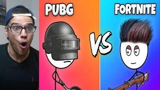 Fortnite vs PUBG - Stickman Animation ( REACTION )