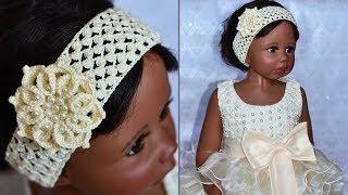 Ажурная повязка на голову крючком. Новый красивый узор. Crochet headband