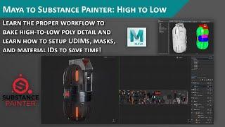 High to Low Poly Texture Baking with Substance Painter and UDIMs