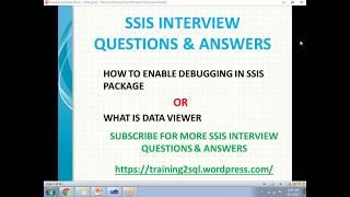 DATA VIEWER IN SSIS | DEBUGGING IN SSIS