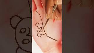 Easy Mehendi Design Panda design #henna #hennatattoo #hennaart #handmehndi #mehandi