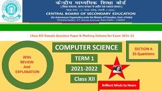 MCQs TERM 1 by CBSE for Computer Science Class XII-MCQs TERM 1 COMPUTER SCIENCE Class XII 2021-2022