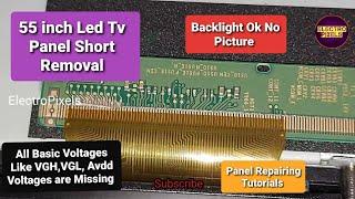 Panel Short  Removal |Panel Repairing to Solve No Display in MI:L55M5-AI inch LED Tv|Samsung Panel