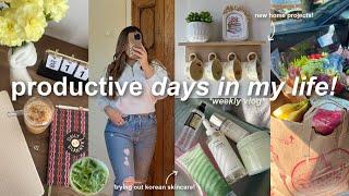 PRODUCTIVE days in my life! early mornings, new home decor, skincare routine & cooking at home!